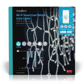 Vánoční osvětlení Nedis SmartLife LED, Wi-Fi, Studená Bílá, 240 LED, 5 m, Android / IOS (WIFILXC03W250) - zánovní - 12 měsíců záruka