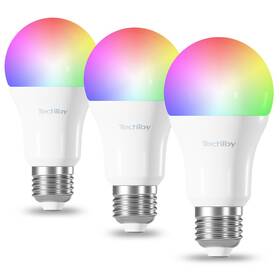 Chytrá žárovka TechToy RGB, 9W, E27, ZigBee, 3ks (TSL-LIG-A70ZB-3PC)