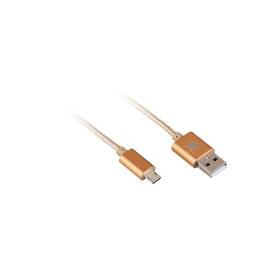 Kabel GoGEN USB/micro USB, 1m, oplétáný (MICUSB 100 MM06) zlatý - rozbaleno - 24 měsíců záruka