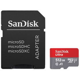 Paměťová karta SanDisk Ultra microSDXC 512GB (140R) A1 Class 10 UHS-I + SD adaptér (SDSQUAC-512G-GN6MA)