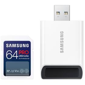 Paměťová karta Samsung SDXC PRO Ultimate 64GB (200R/130W) + USB adaptér (MB-SY64SB/WW)