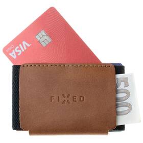 Peněženka FIXED Tiny Wallet z pravé hovězí kůže hnědá barva
