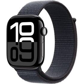 Chytré hodinky Apple GPS 46mm pouzdro z klavírně černého hliníku - inkoustově fialový provlékací sportovní řemínek 
