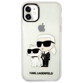 Kryt na mobil Karl Lagerfeld IML Glitter Karl and Choupette NFT na Apple iPhone 11 (KLHCN61HNKCTGT) průhledný