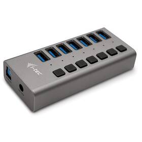 USB Hub i-tec 7x USB 3.0, 36W (U3CHARGEHUB7) stříbrný