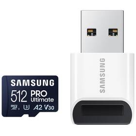 Paměťová karta Samsung Micro SDXC PRO Ultimate 512GB UHS-I U3 (200R/130W) + USB adaptér (MB-MY512SB/WW)