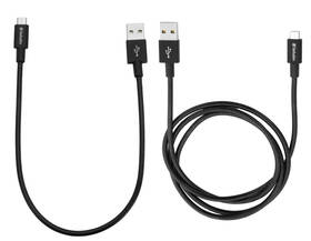 Kabel Verbatim USB/micro USB, 1m + 0,3m (48875) černý
