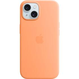 Kryt na mobil Apple Silicone Case s MagSafe pro iPhone 15 - sorbetově oranžový (MT0W3ZM/A)