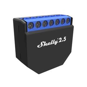 Modul Shelly 2.5, spínací/žaluziový modul s měřením spotřeby 2x 10A, WiFi (SHELLY-2-5)