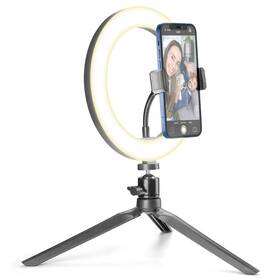 Světlo CellularLine Selfie Ring s LED osvětlením pro selfie fotky a videa (SELFIERINGK) černé - zánovní - 24 měsíců záruka