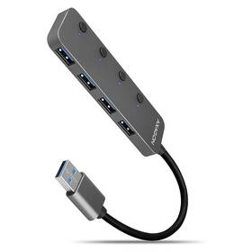 USB Hub Axagon 4x USB 3.2 Gen / USB-C, kabel USB-A 20cm šedá barva

