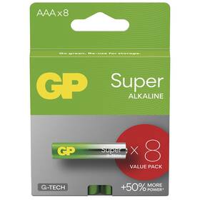 Baterie alkalická GP Super AAA (LR03), 8 ks (B01118)