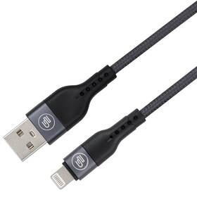 Kabel GoGEN USB-A / Lightning, 1m, opletený, zkumavka grafitová barva
