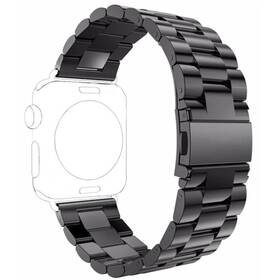 Řemínek WG na Apple Watch, kovový pletený + adapter 42/44/45/49 mm (9152) černý