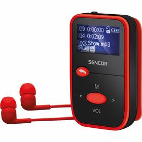 MP3 přehrávač Sencor SFP 4408 RD černá barva
