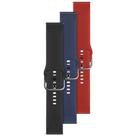 Set řemínků FIXED Silicone Strap s Quick Release 20mm (FIXSST-20MM-3SET1) černý/červený/modrý - rozbaleno - 24 měsíců záruka
