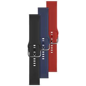 Set řemínků FIXED Silicone Strap s Quick Release 22mm černá barva
