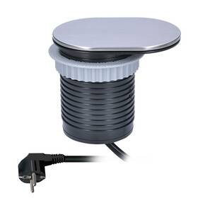 Kabel prodlužovací Solight 1x vestavná zásuvka, 1x USB, 1,9m (PP124) černý/stříbrný