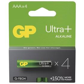 Baterie alkalická GP Ultra Plus AAA (LR03), 4 ks (B03114)