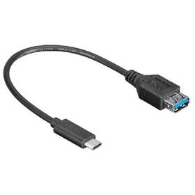 Kabel AQ USB 3.1 USB-C samec - USB 3.0 A samice , 0.2 m (xaqcc68002) černý