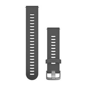 Řemínek Garmin Quick Release 20mm, silikonový šedý, stříbrná přezka (010-11251-1N)