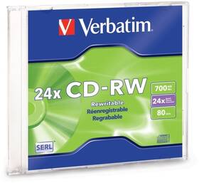 Disk Verbatim CD-RW 700MB 8-12x jewel box, 1ks (43148)
