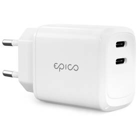 Nabíječka do sítě Epico 2x USB-C, 45W bílá - zánovní - 24 měsíců záruka
