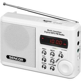 Radiopřijímač Sencor SRD 215 W bílý - zánovní - 12 měsíců záruka