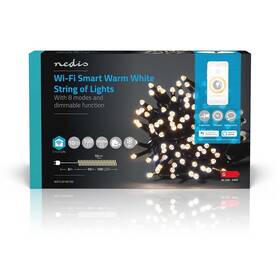 Vánoční osvětlení Nedis SmartLife LED, Wi-Fi, Teplá bílá, 100 LED, 10 m, Android / IOS (WIFILX01W100)