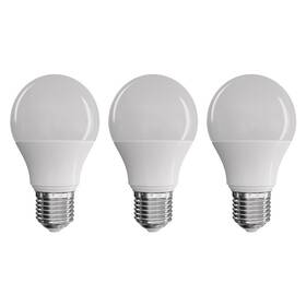 Žárovka LED EMOS True Light, klasik, 7,2W, E27, teplá bílá, 3 ks (ZQ51443)