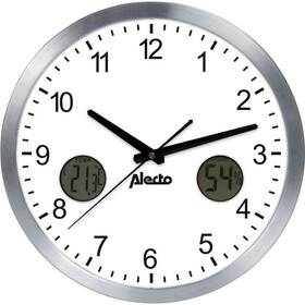 Nástěnné hodiny Alecto AK-15 stříbrné/bílé