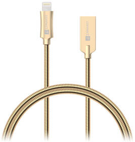 Kabel Connect IT Wirez Steel Knight USB/Lightning, ocelový, opletený, 1m (CCA-4010-GD) zlatý