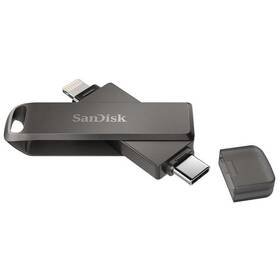 USB Flash SanDisk iXpand Luxe 256GB, USB-C + Lightning šedý - zánovní - 12 měsíců záruka