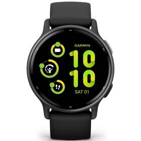 Chytré hodinky Garmin vívoactive 5 - Slate / Black Silicone Band (010-02862-10) - zánovní - 24 měsíců záruka