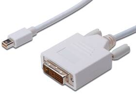 Kabel PremiumCord Mini DisplayPort / DVI, M/M, 1m (kportadmk02-01) bílý