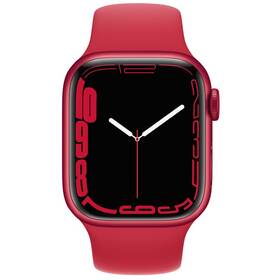 Chytré hodinky Apple Watch Series 7 GPS + Cellular, 45mm pouzdro z hliníku (PRODUCT)RED - (PRODUCT)RED sportovní řemínek (MKJU3HC/A)