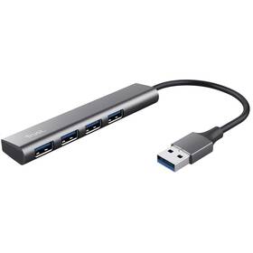 USB Hub Trust Halyx Aluminium USB/4x USB 3.2 Gen1 (24947) stříbrný