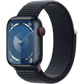 Chytré hodinky Apple Watch Series 9 GPS + Cellular 45mm pouzdro z temně inkoustového hliníku - temně inkoustový provlékací sportovní řemínek (MRMF3QC/A)