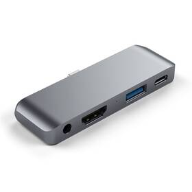 USB Hub Satechi USB-C Mobile Pro Hub (HDMI 4K,1x Jack 3,5mm,1x USB 3.0,1x USB-C) (ST-TCMPHM) šedý