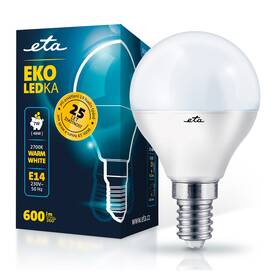 Žárovka LED ETA EKO LEDka mini globe 7W, E14, teplá bílá (ETAP45W7WW01)