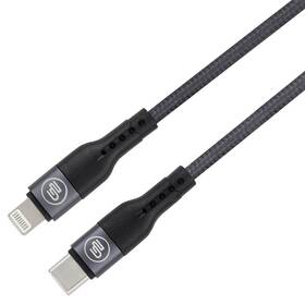 Kabel GoGEN USB-C / Lightning, 1m, opletený, zkumavka grafitová barva
