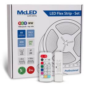 LED pásek McLED s ovládáním Nano - sada 2 m - Professional, 60 LED/m, RGB+WW, 890 lm/m, vodič 3 m (ML-128.635.60.S02005)
