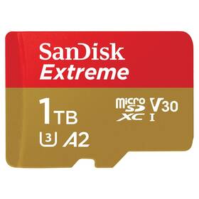 Paměťová karta SanDisk Micro SDXC Extreme 1TB UHS-I U3 (190R/130W) + adaptér (SDSQXAV-1T00-GN6MA)