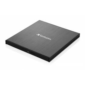 Externí DVD vypalovačka Verbatim CD/DVD Slimline USB-C + Nero (43886) černá