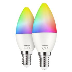 Chytrá žárovka Niceboy ION SmartBulb RGB E14, 5,5W, 2ks (SC-E14-set)