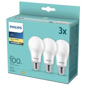 Žárovka LED Philips klasik, 13W, E27, teplá bílá, 3ks (8718699694920)