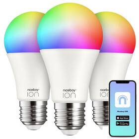 Chytrá žárovka Niceboy ION SmartBulb RGB E27, 12W, 3 ks (SC-E27-12W-triple-pack)