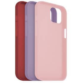 Set krytů na mobil FIXED Story na Apple iPhone 15 (FIXST-1200-3SET1) červený/růžový/fialový