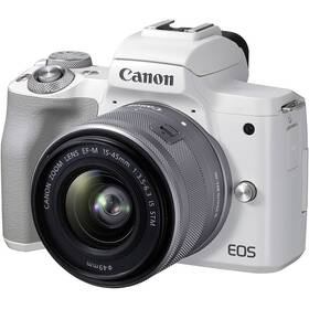 Digitální fotoaparát Canon EOS M50 Mark II + EF-M 15-45 (4729C005) bílý