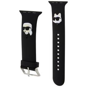 Řemínek Karl Lagerfeld Karl and Choupette na Apple Watch 42/44/45mm (KLAWLSLKCNK) černý